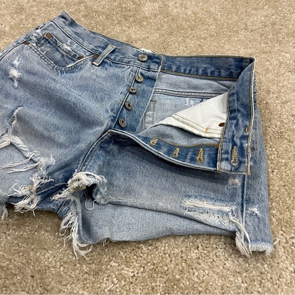 Agolde Los Angeles Parker Vintage Cut Off Jeans Shorts Sz 27 High Rise Button, - Picture 5 of 16